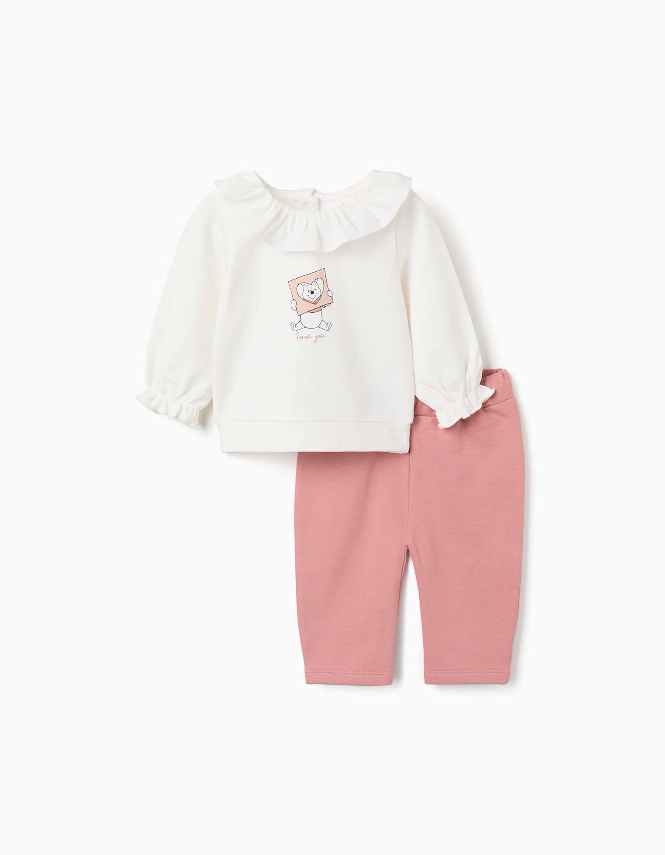 Ensemble De Jogging En Coton Peigné Avec Imprimé Winnie L'ourson Blanc