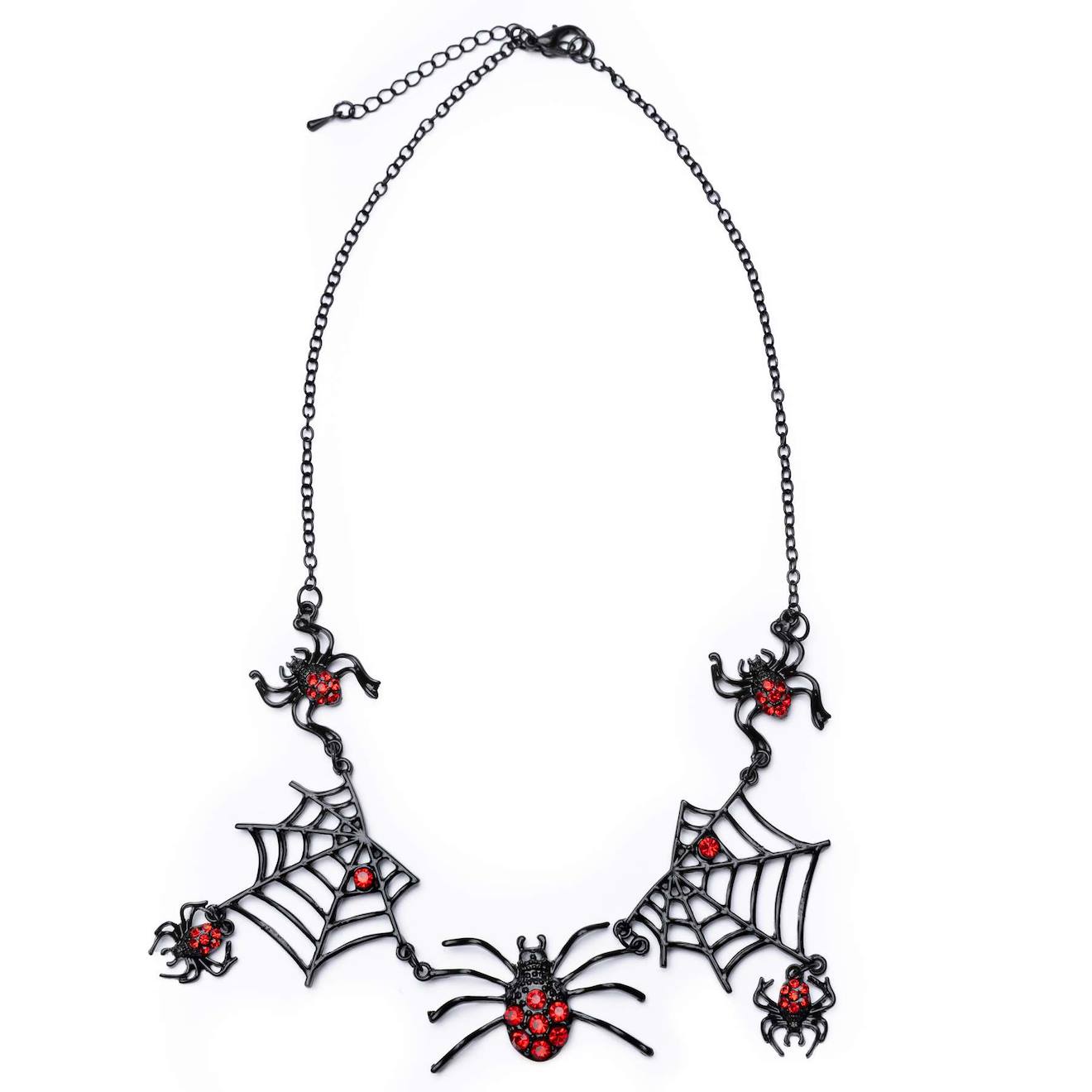 Collier Enfant Sorcière Araignée Halloween Noir