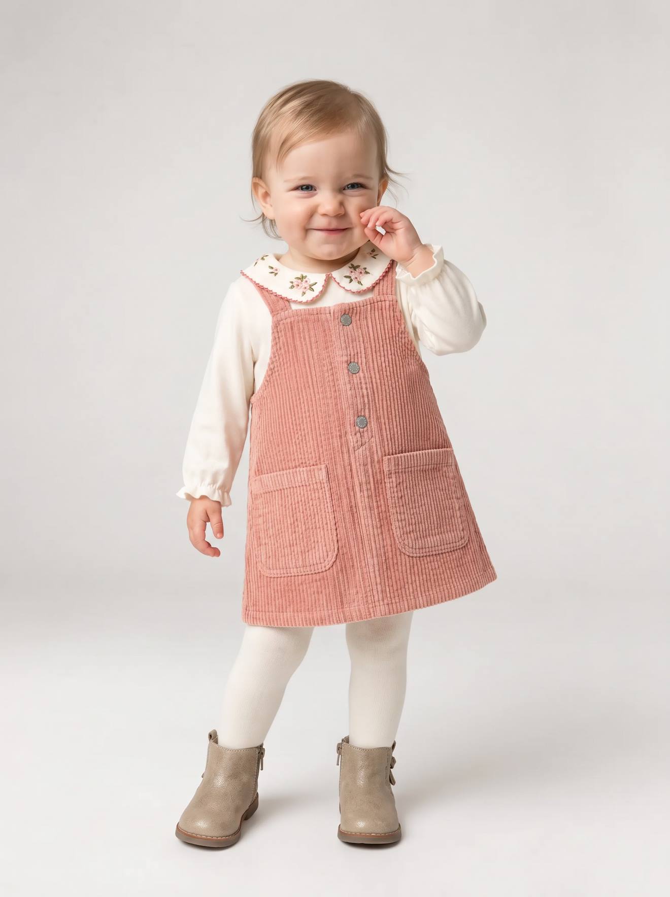 Ensemble robe t-shirt collants bébé fille blush