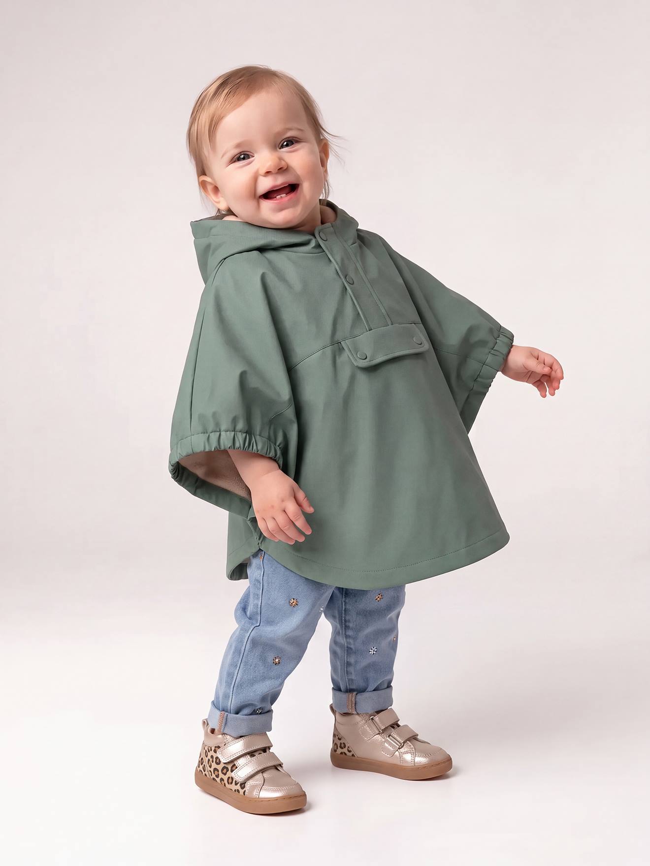 Cape de pluie bébé vert