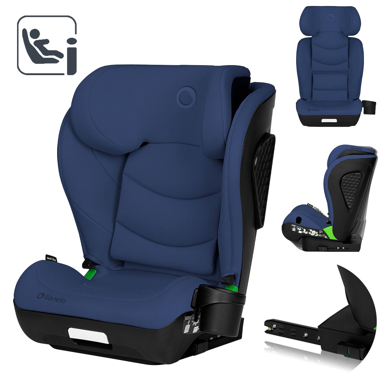 Siège Auto Neal I-size 100-150 Cm Avec Isofix, Assise Large Et Porte-gobelet Blue Navy