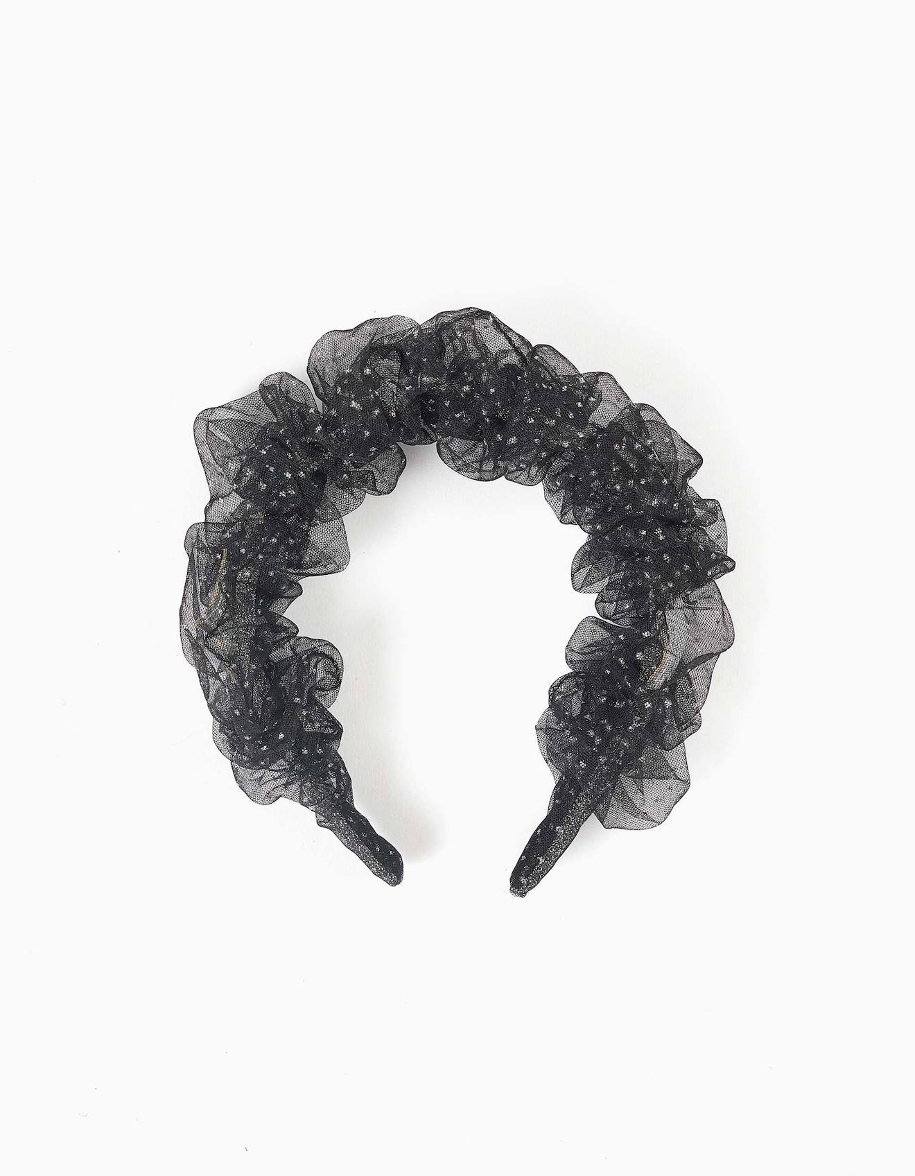 Serre-tête En Tulle Avec Étoiles Et Lunes Noir