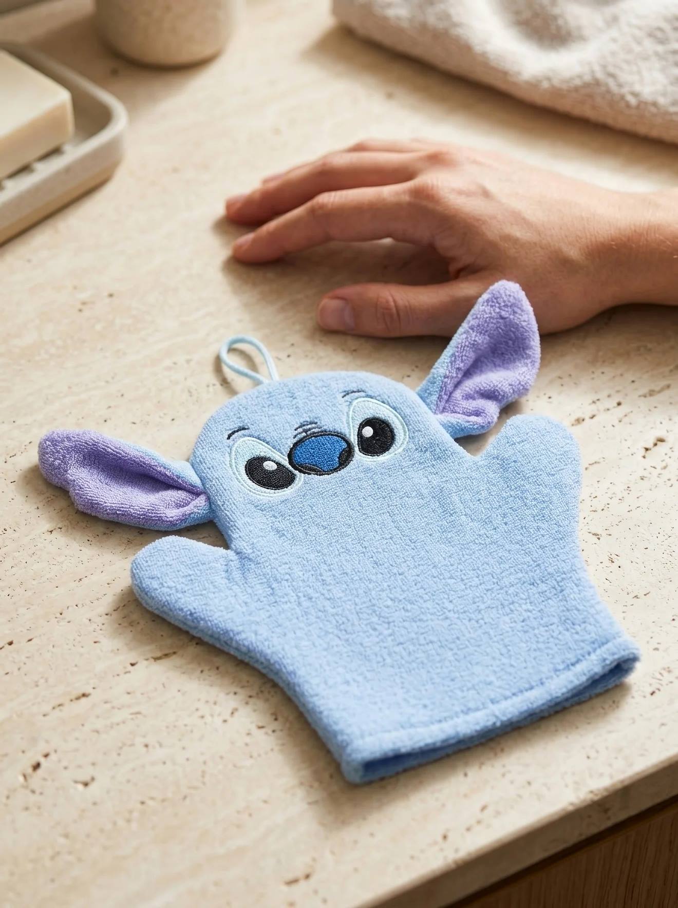 Gant De Bain Exfoliant Stitch Enfant Bleu Gant De Bain Exfoliant Stitch Enfant Bleu