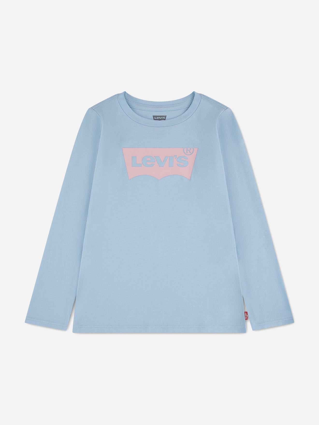 T-shirt À Manches Longues Fille Col Rond Bleu / Rose