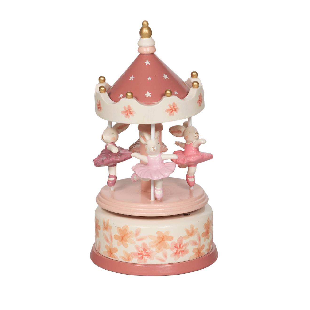 Carrousel Musical Danseuses Ballerines En Bois Rose