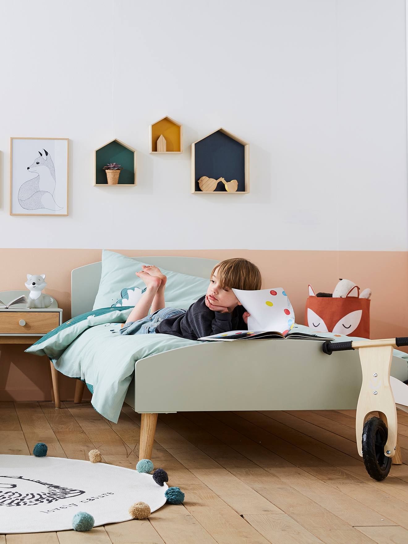 Lit enfant LIGNE CONFETTI vert