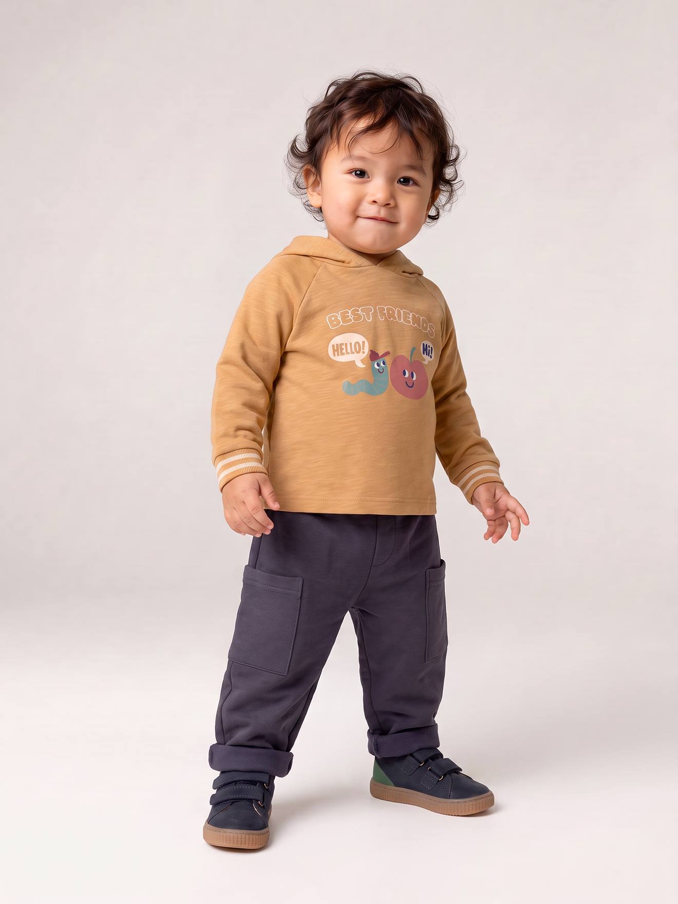 Pantalon bébé garçon doublé polaire anthracite