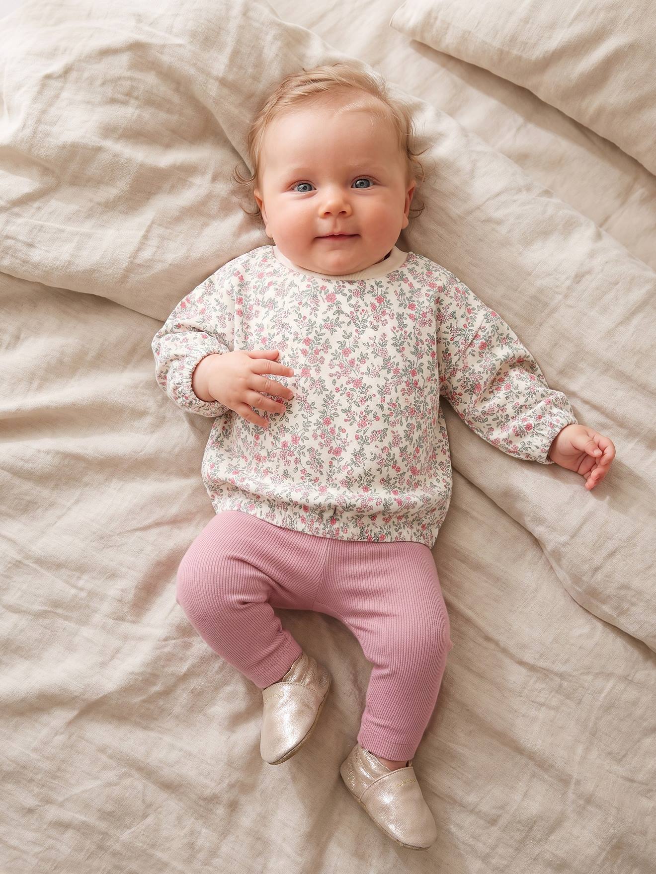 Ensemble bébé fille sweat et pantalon écru