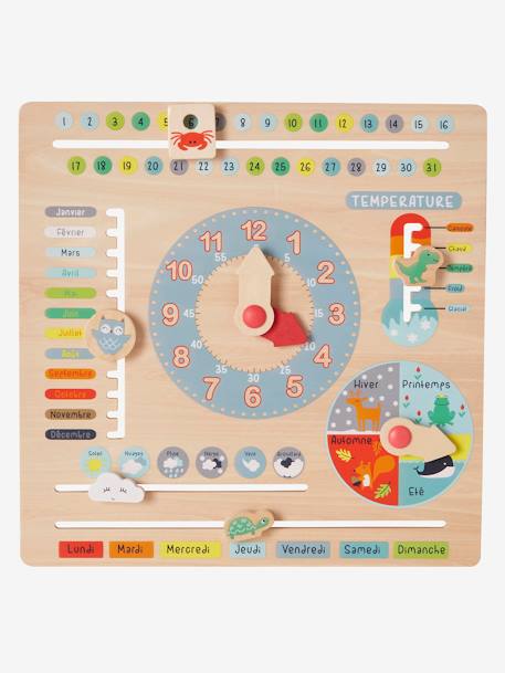 Horloge Calendrier En Bois Multicolore Vertbaudet