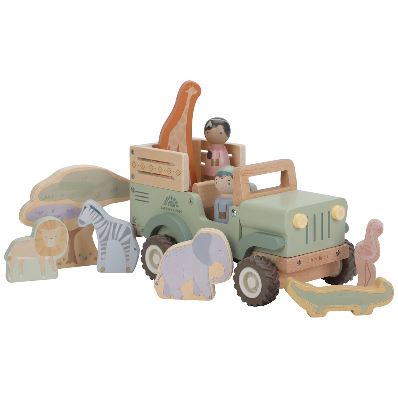 Voiture De Safari Et Animaux En Bois Safari Friends Vert, Multicolore, Bois Voiture De Safari Et Animaux En Bois Safari Friends Vert, Multicolore, Bois