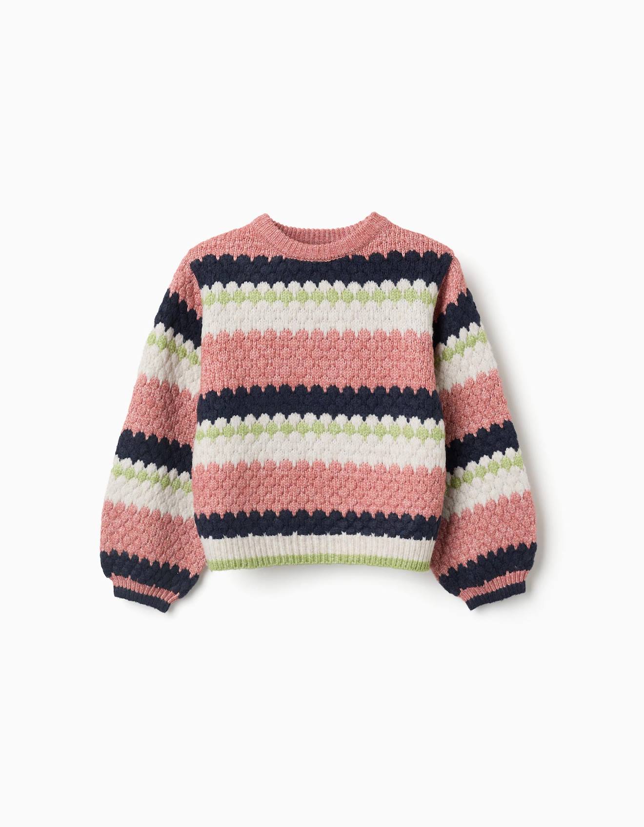 Pull En Maille À Rayures Rose Pull En Maille À Rayures Rose