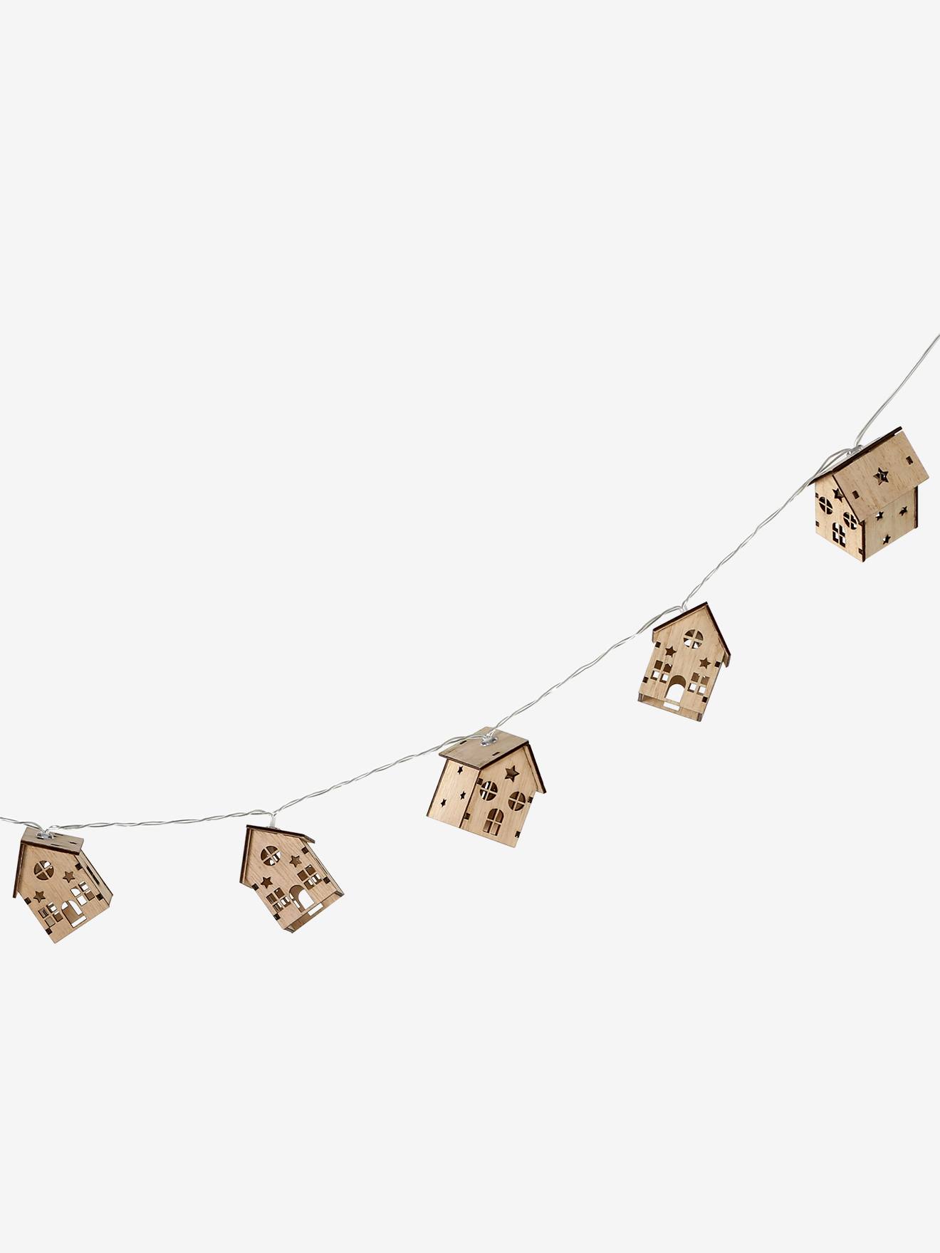 Guirlande lumineuse maisons beige