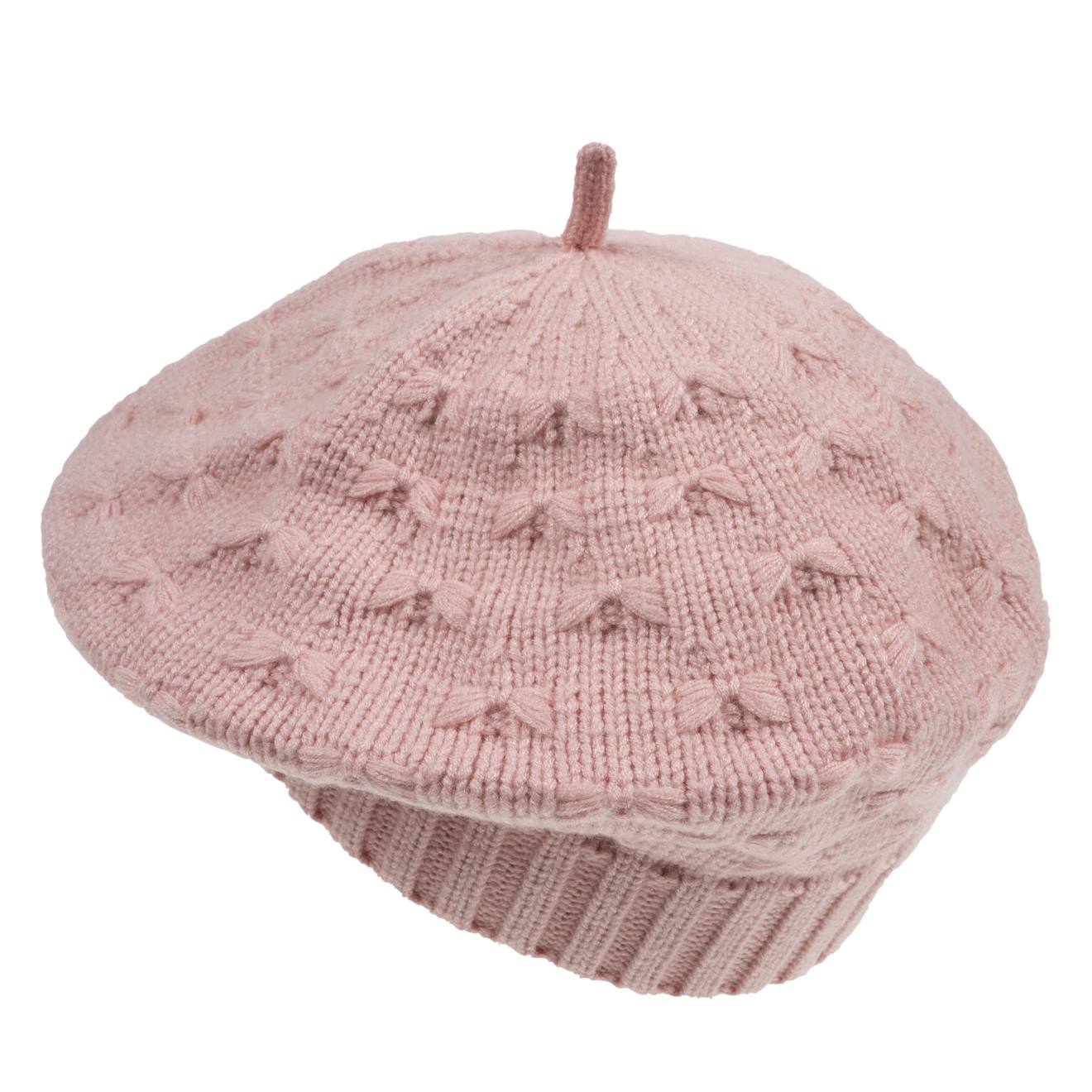 Béret Enfant Maille Douce Rose Rose