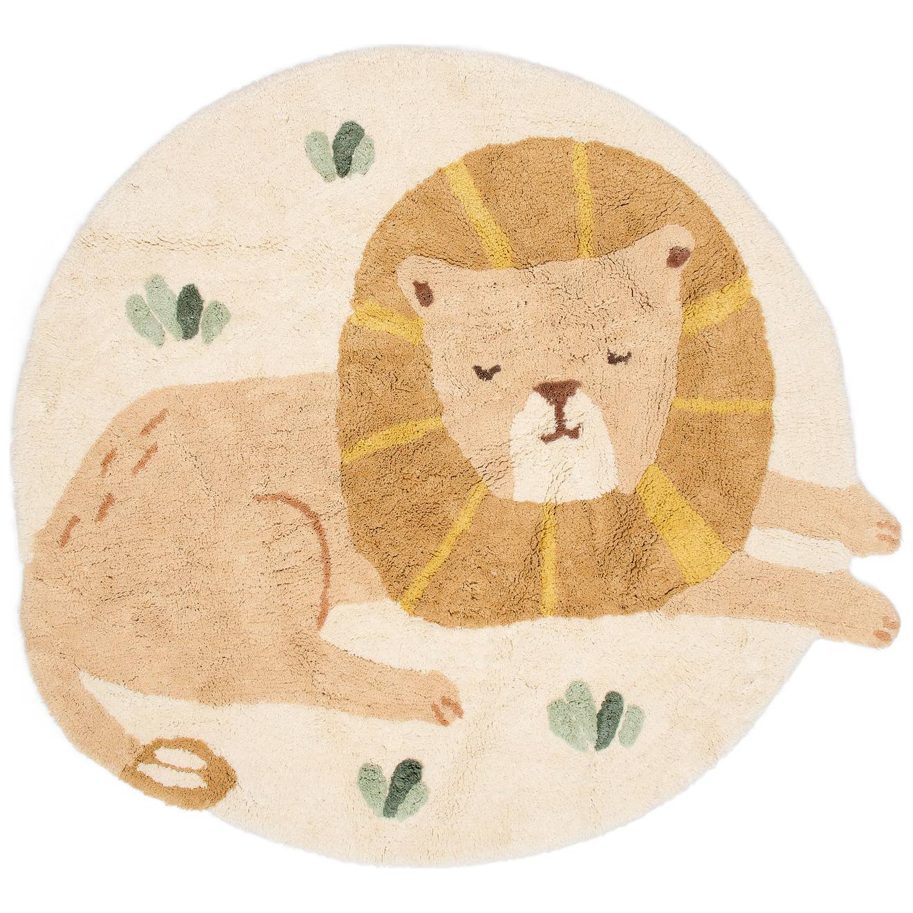 Tapis Lion (117 X 110 Cm) Blanc, Beige, Marron Tapis Lion (117 X 110 Cm) Blanc, Beige, Marron