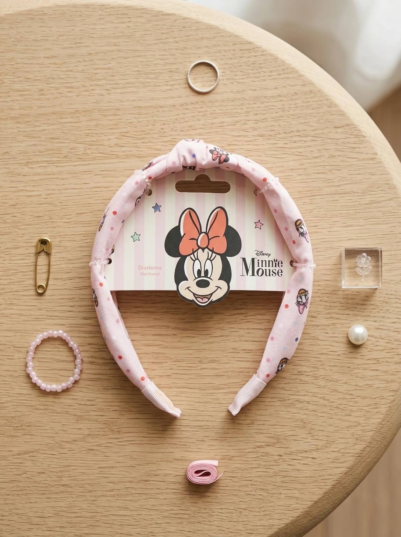 Serre-tête Minnie Mouse Enfant Oreilles Et Nœud Rose