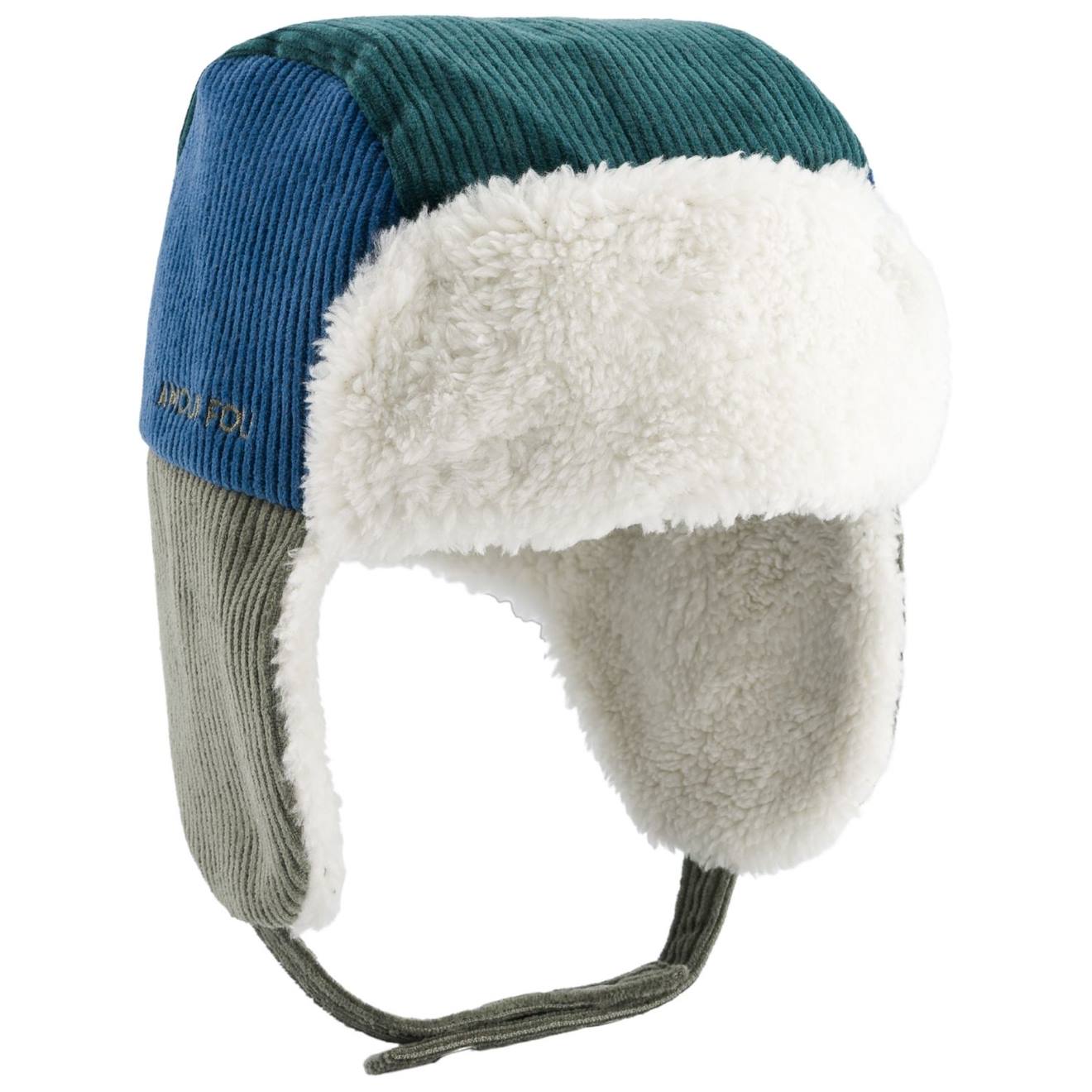 Chapka Tricolore Velours Amour Fou Vert Bleu Et Vert Canard (3-6 Ans) Vert, Bleu Et Vert Canard