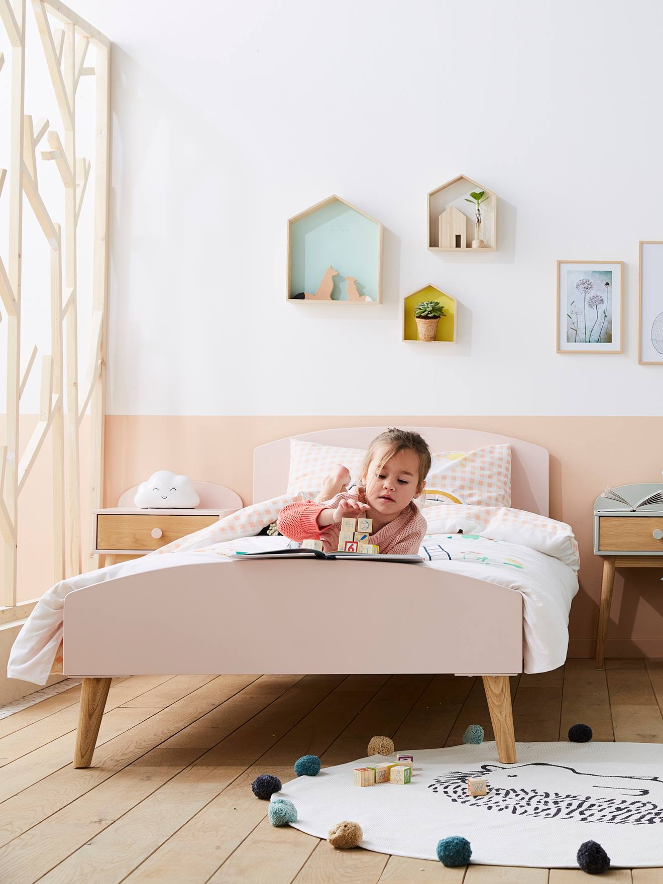 Lit enfant LIGNE CONFETTI rose