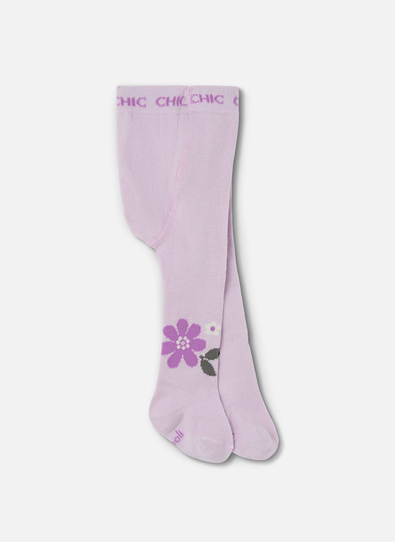 Collants Bébé Imprimé Fleurs Violet