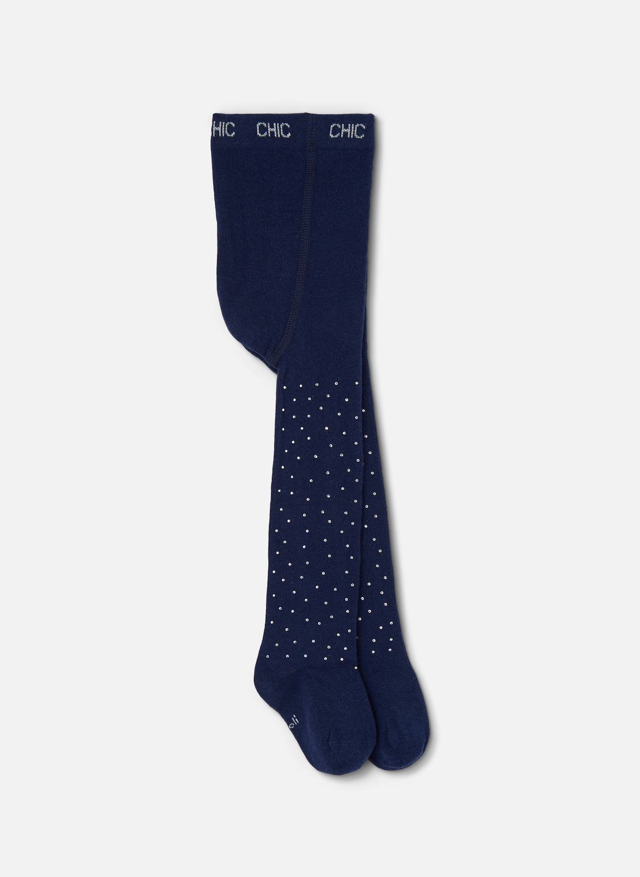 Collant Fille Avec Strass Bleu