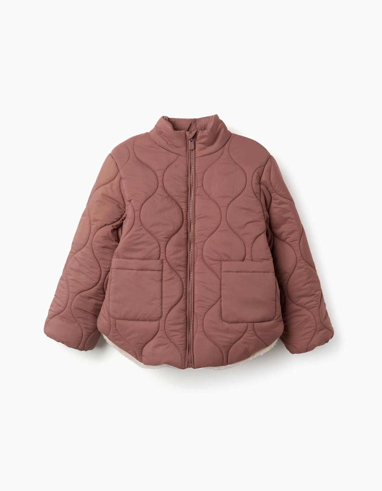 Doudoune Avec Doublure En Peluche Douce Synthétique Rose