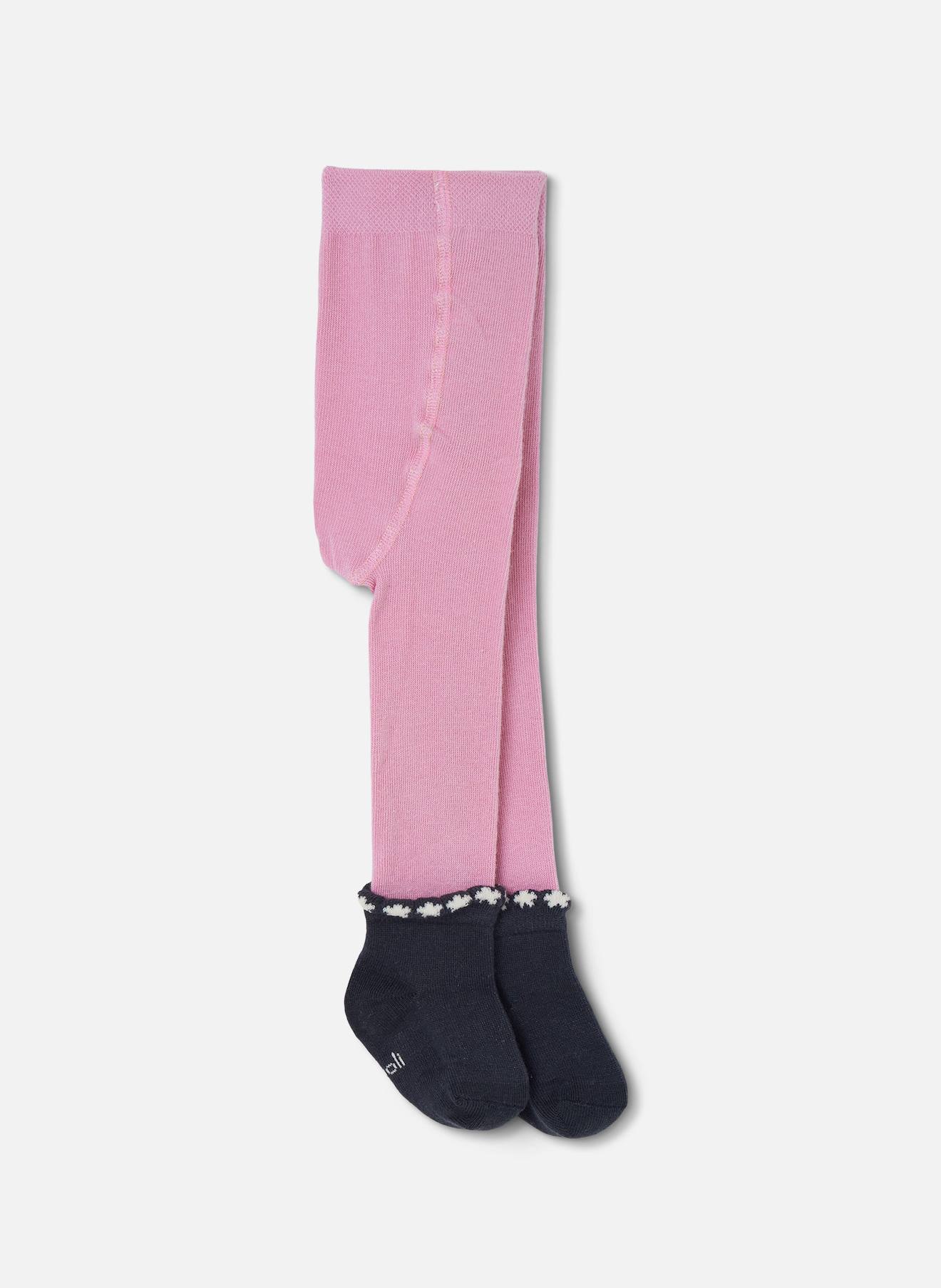 Collants Avec Détail Floral À La Cheville Rose