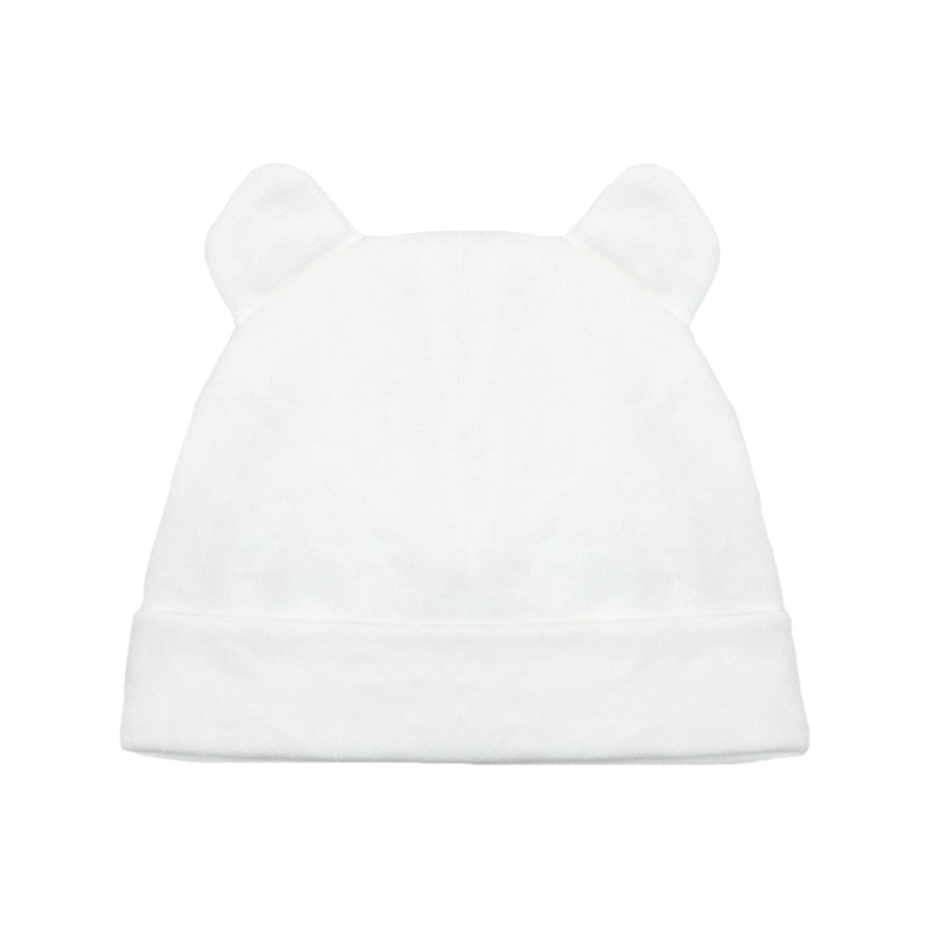 Bonnet Naissance Avec Oreilles Blanc