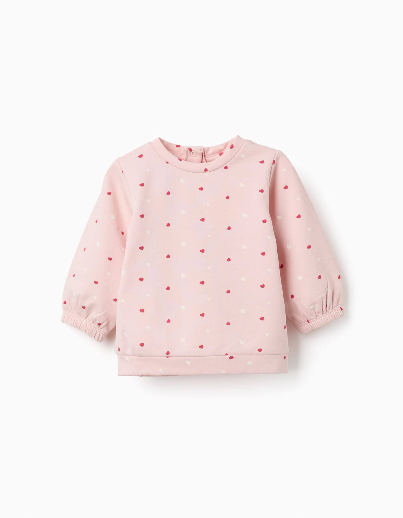 Sweat En Coton Peigné Avec Motif Cœur Rose