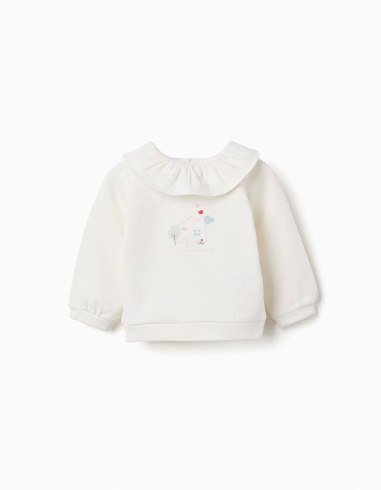 Sweat En Coton Peigné Avec Imprimé Maison Blanc