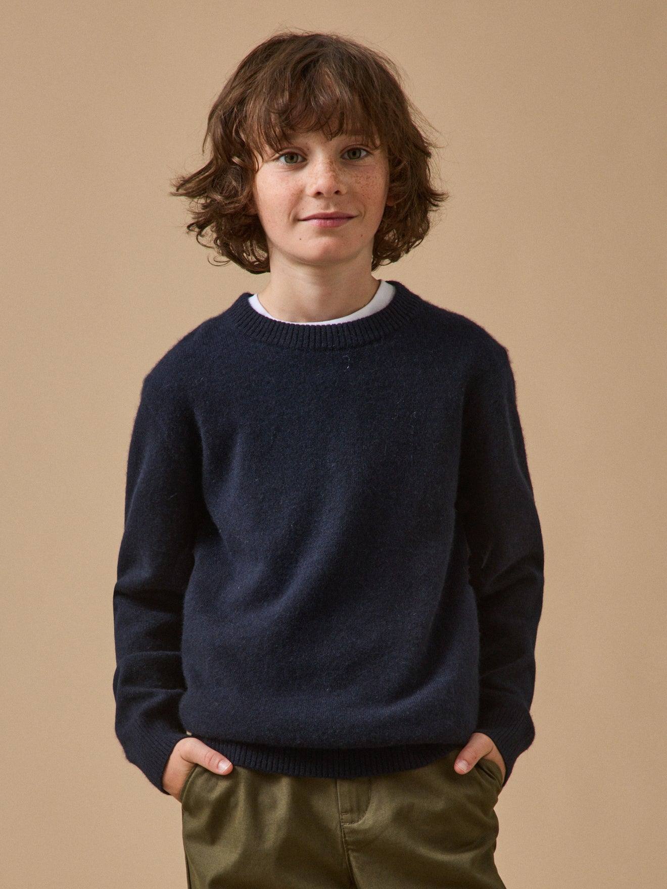 Pull En Cachemire Garçon Marine
