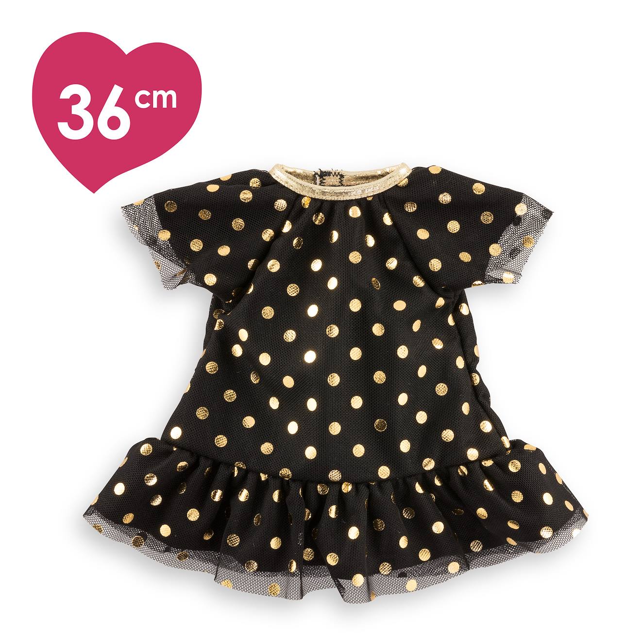 Petite Robe Noire - Pois Or Pour Poupée Ma Corolle Multicolore