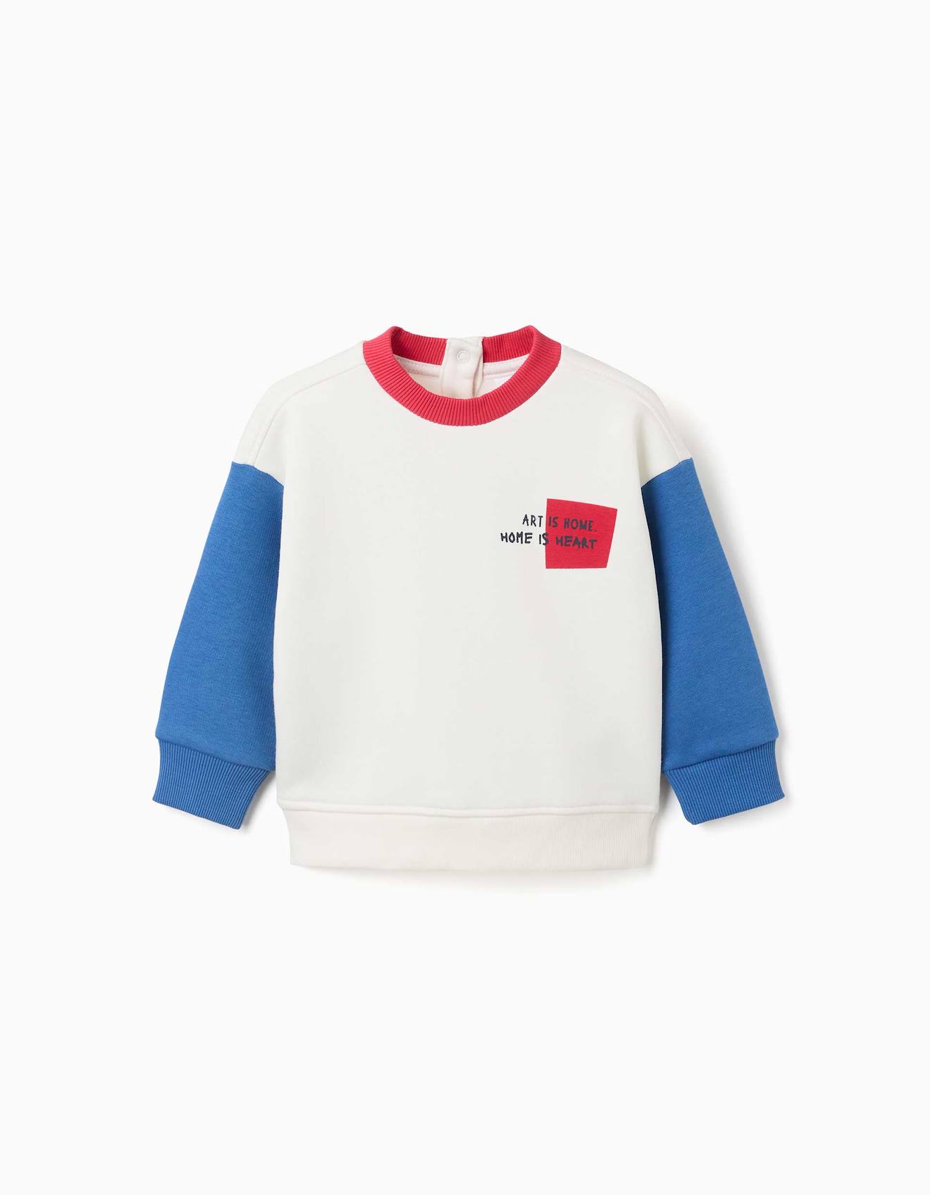 Sweat En Coton Peigné Avec Imprimé Sur La Poitrine Blanc
