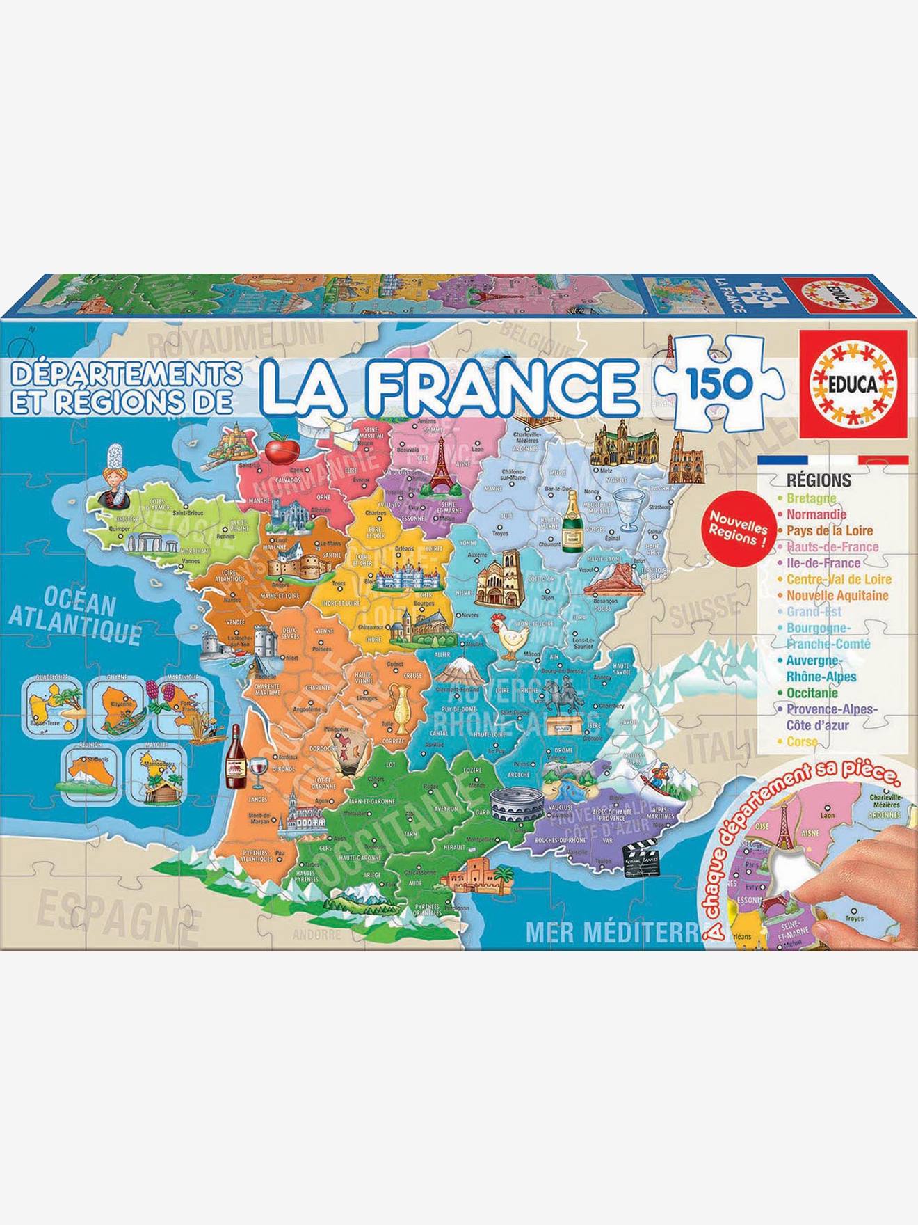 Puzzle 150 pièces Départements et régions de France EDUCA