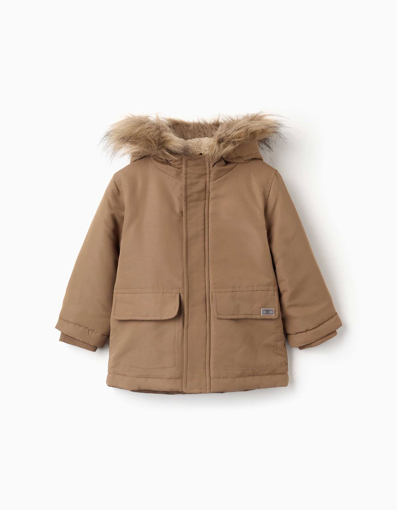 Parka À Capuche Avec Doublure En Sherpa Gris