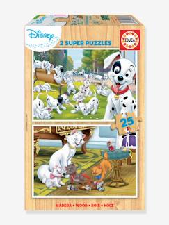 -Lot de 2 puzzles bois 25 pièces Disney® Animals Dalmatiens + Aristochats EDUCA