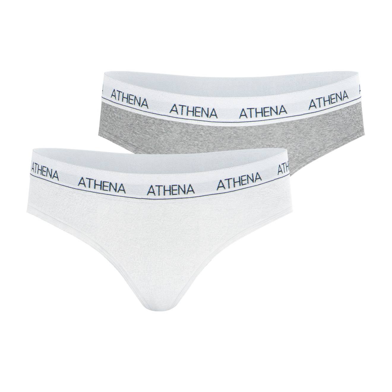 Lot De 2 Slips Fille Coton Ultra Doux Blanc-gris Chiné
