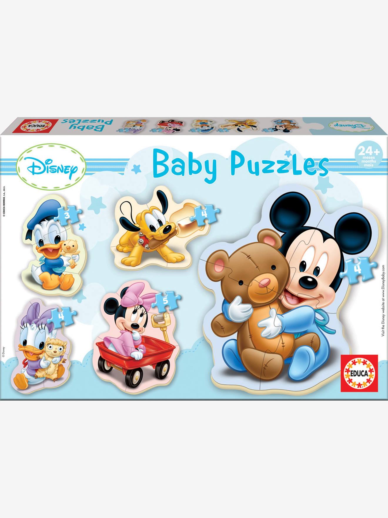 Lot de 5 puzzles progressifs 3 à 5 pièces Disney® Mickey EDUCA