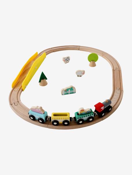 Petit Circuit De Train En Bois Multicolore Vertbaudet