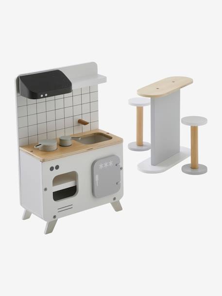 Mobilier de cuisine pour poupée mannequin en bois FSC® blanc 1 - vertbaudet enfant 