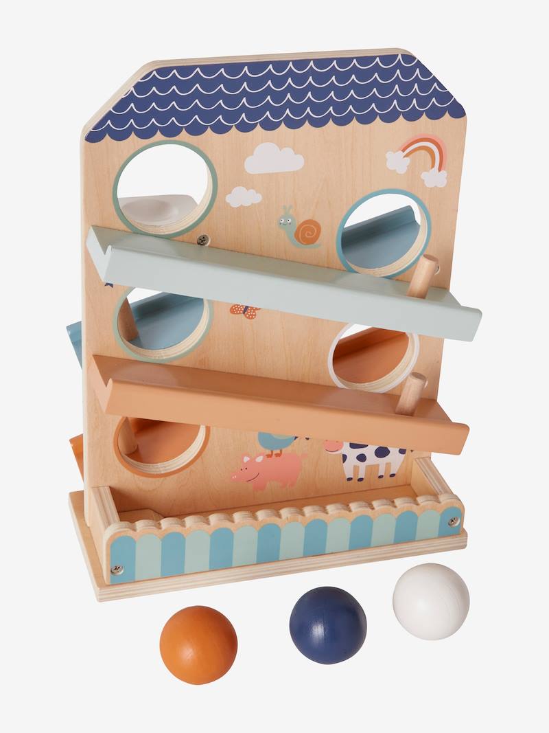 Toboggan à balles en bois multicolore Vertbaudet