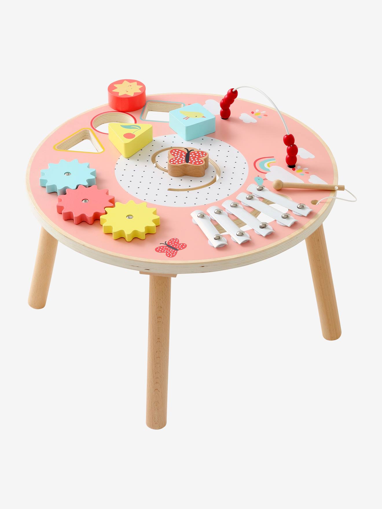 Table D Activites En Bois Fsc Rose Vertbaudet