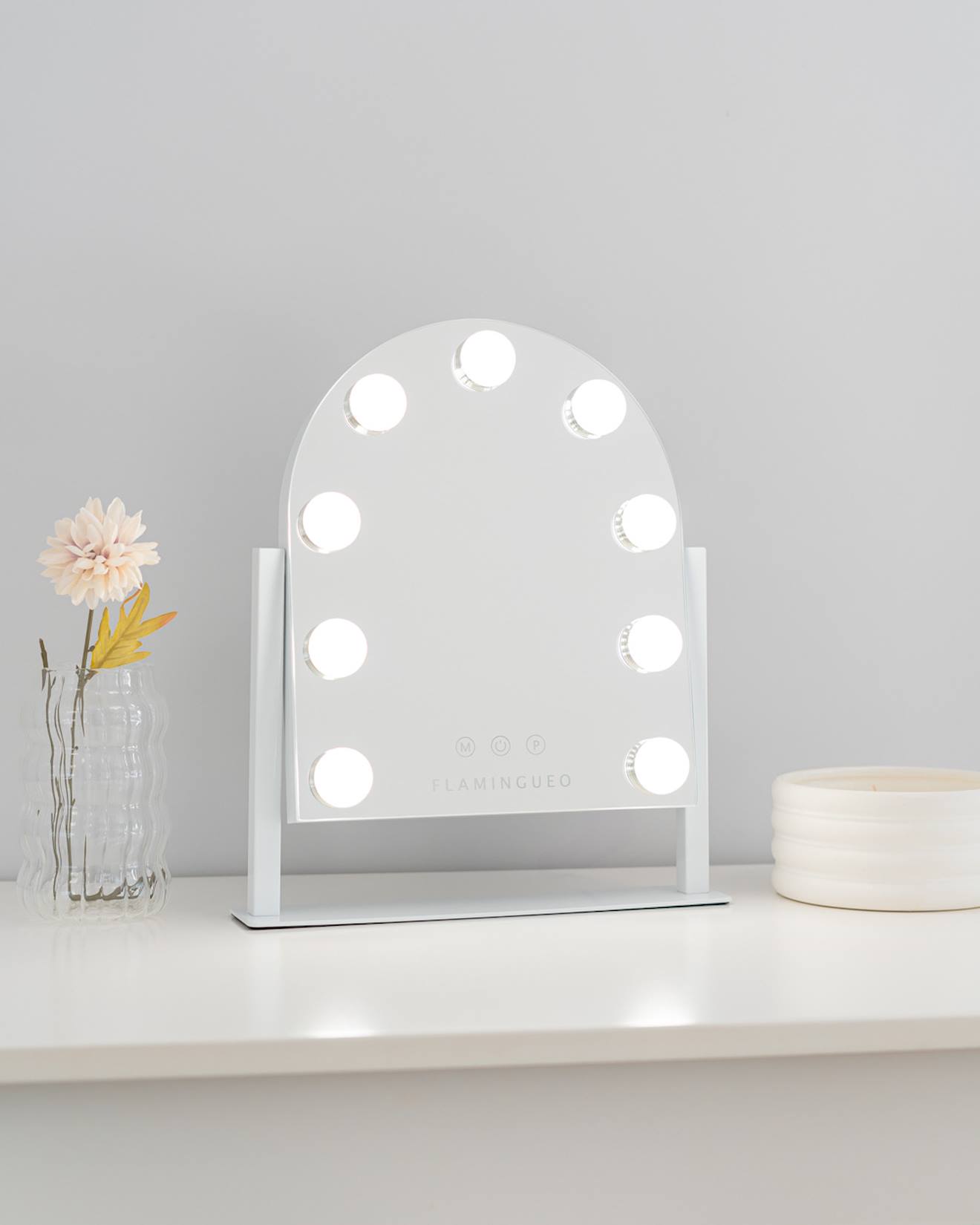 Miroir Coiffeuse 9 Led Intensité Réglable Blanc