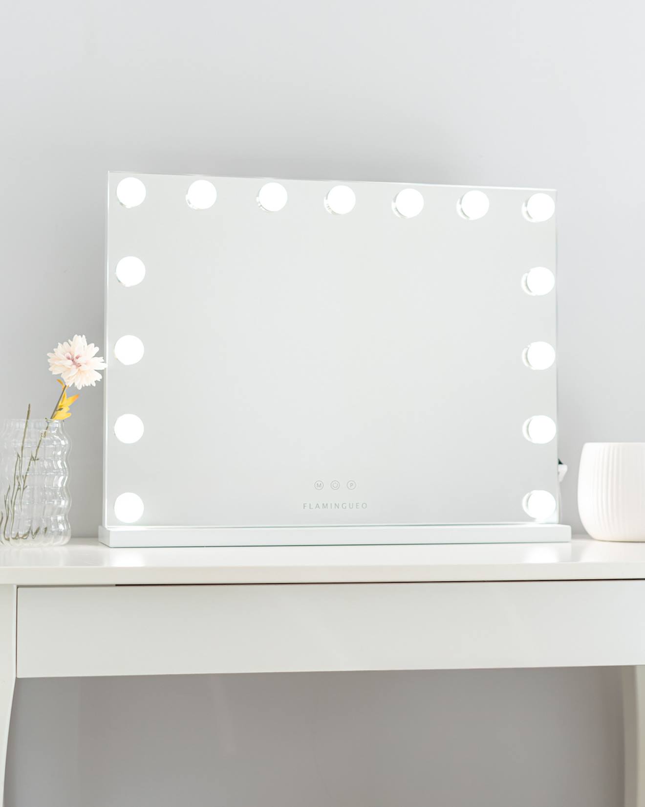 Miroir Coiffeuse 15 Led Intensité Réglable Blanc