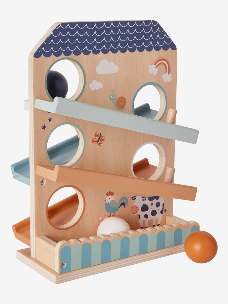 Toboggan à balles en bois FSC® multicolore Vertbaudet