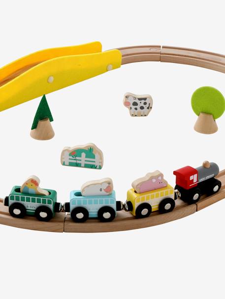 Petit circuit de train en bois FSC® multicolore 4 - vertbaudet enfant 