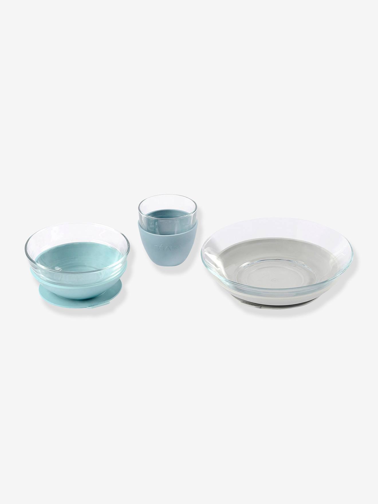 Coffret Repas En Verre Beaba X Duralex Bleu