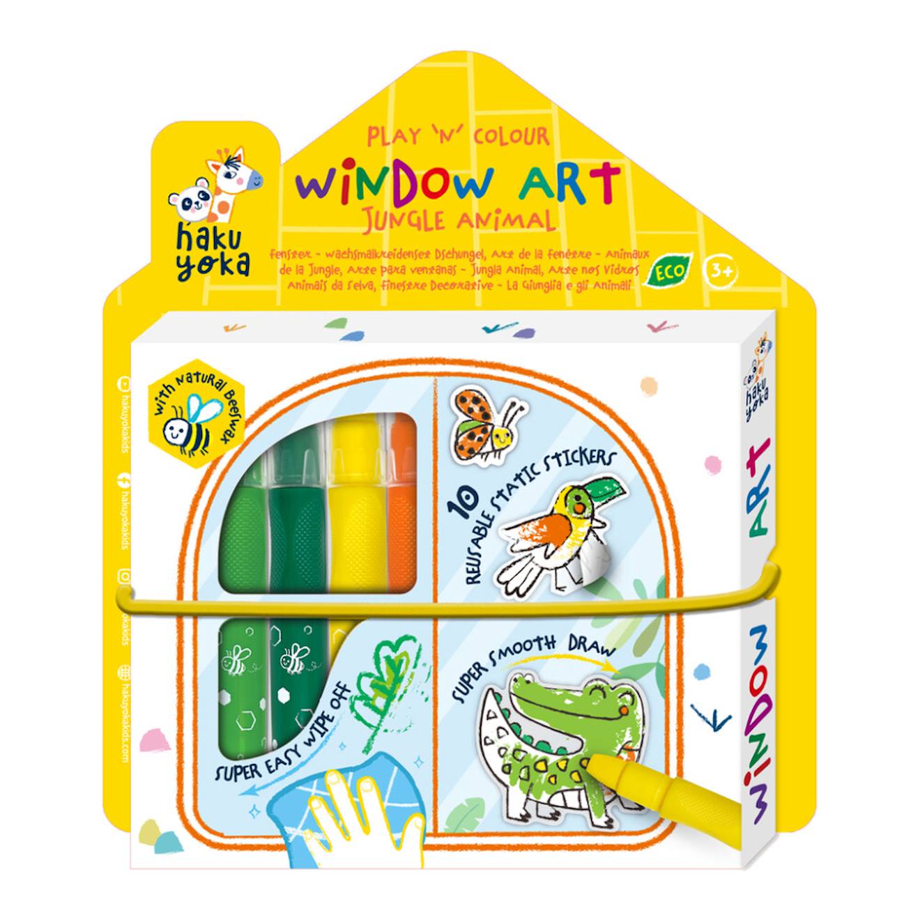 Art De La Fenêtre - Animaux De La Jungle Multicolor