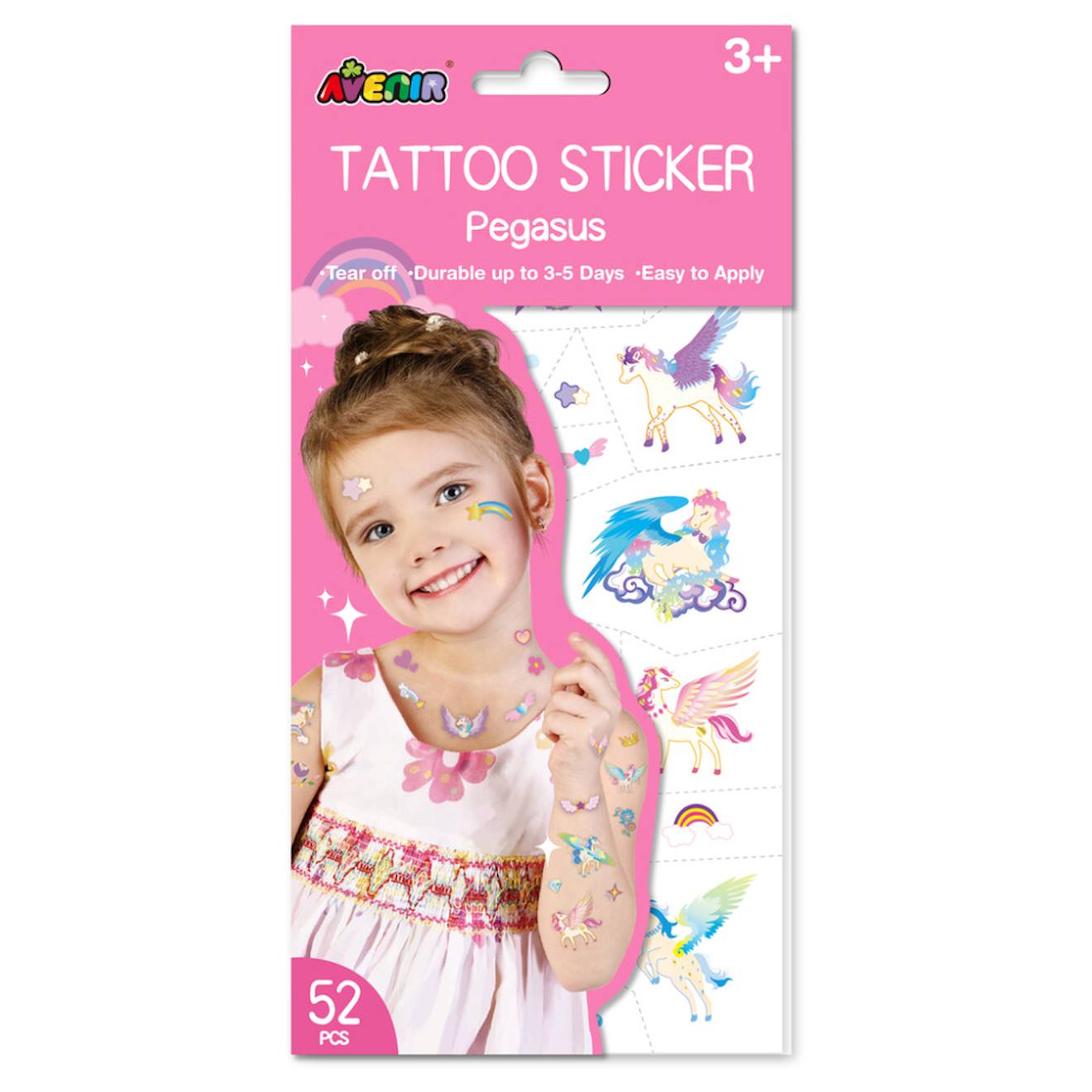Autocollants Tatouages - Pégase Multicolor