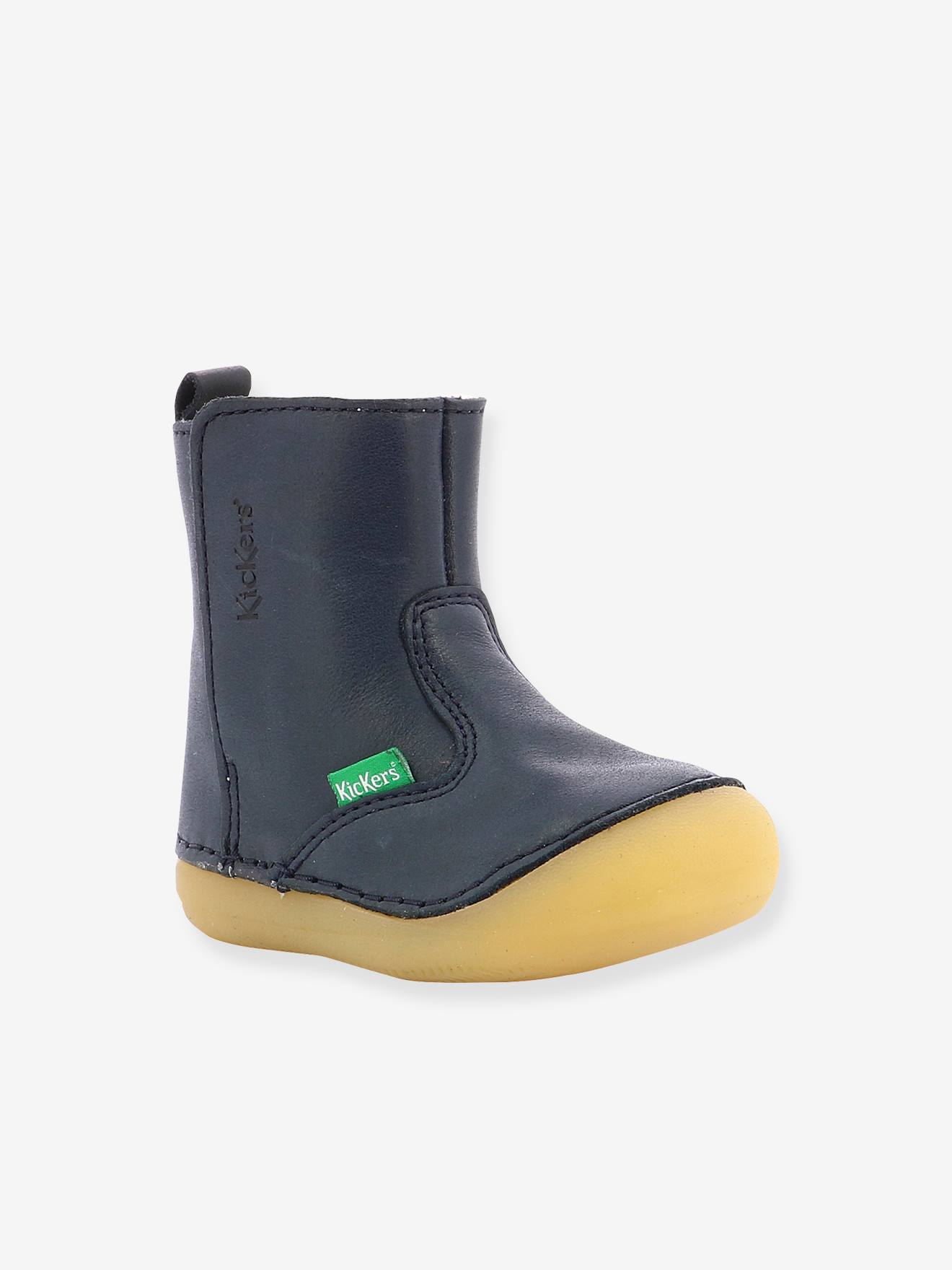 Boots fourrées cuir bébé garçon Socool Cho 1ers pas marine Boots fourrées cuir bébé garçon Socool Cho 1ers pas marine
