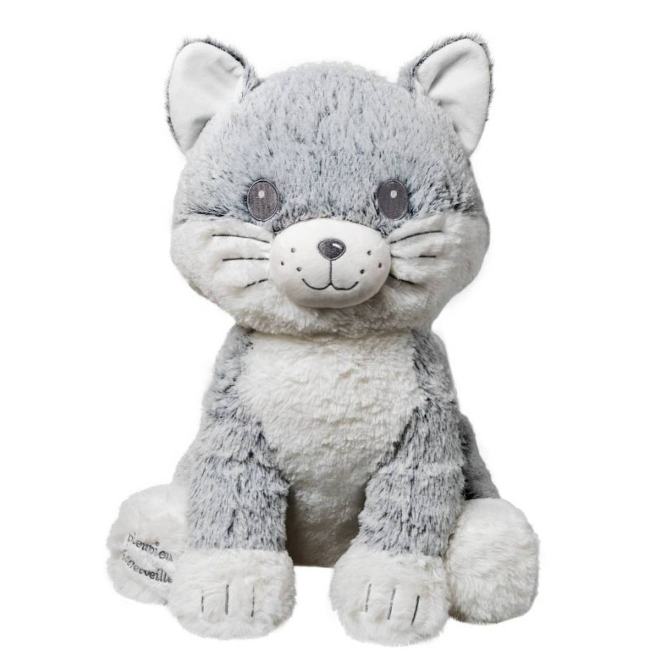 Peluche Géante Chat Moustache - Made In France Gris