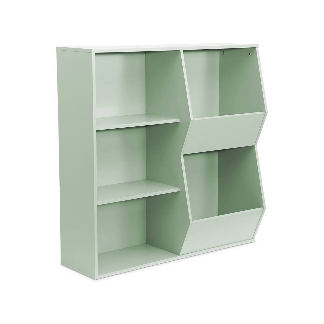 Meuble De Rangement Enfant, 3 Étagères Et 2 Espaces De Rangement Vert (sweeek) - Image 2